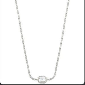 Chloe and Madison Silver CZ pendant tennis choker